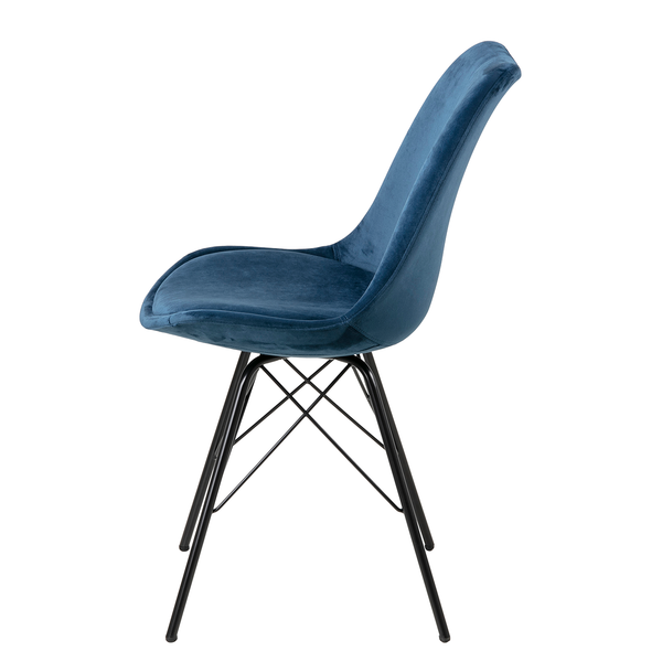 Polsterstuhl Bonito 2er-Set - Samt Vilda: Marineblau