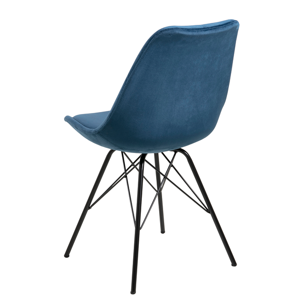 Polsterstuhl Bonito 2er-Set - Samt Vilda: Marineblau