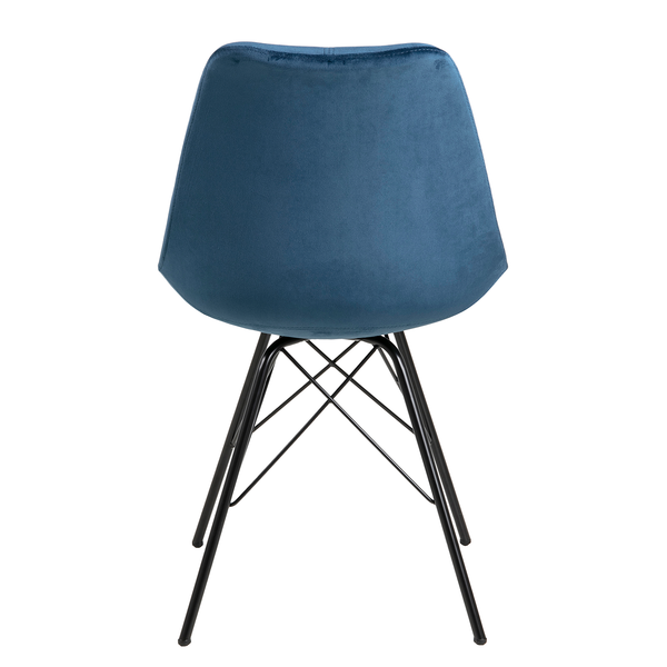 Polsterstuhl Bonito 2er-Set - Samt Vilda: Marineblau