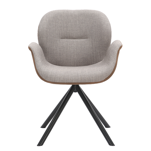 Drehbarer Armlehnenstuhl WINC - Taupe & Braun / Schwarz