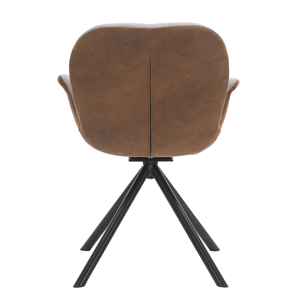 Drehbarer Armlehnenstuhl WINC - Taupe & Braun / Schwarz