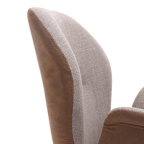 Drehbarer Armlehnenstuhl WINC - Taupe & Braun / Schwarz