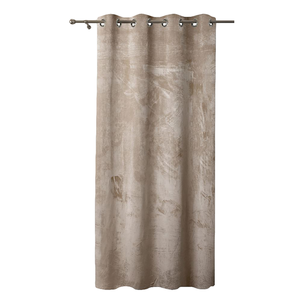 Ösenvorhang Velvet - Polyester - Beige - 140 x 270 cm