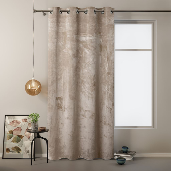 Ösenvorhang Velvet - Polyester - Beige - 140 x 270 cm