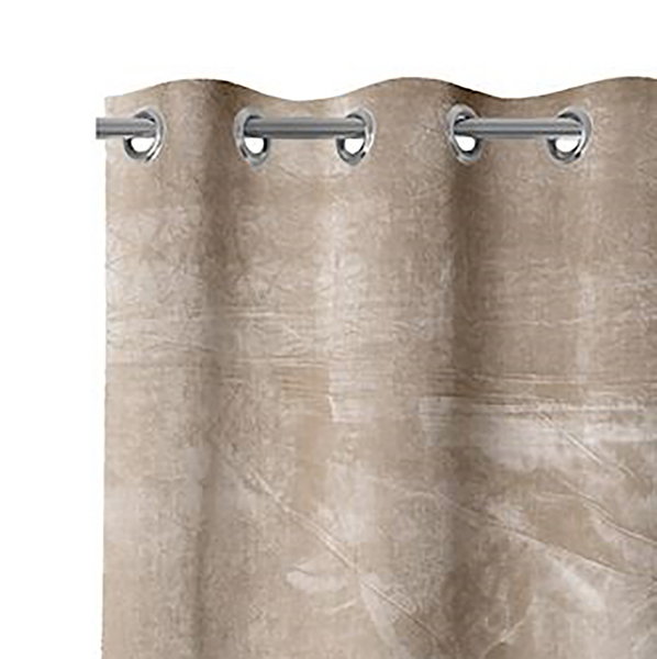 Ösenvorhang Velvet - Polyester - Beige - 140 x 270 cm