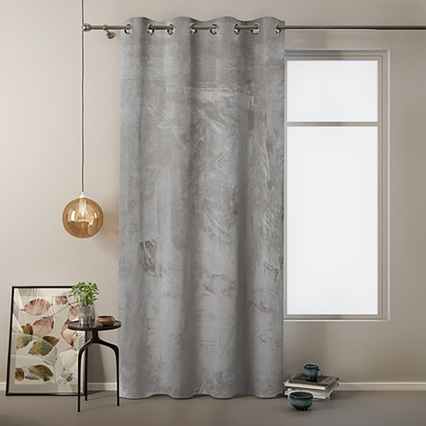 Ösenvorhang Velvet - Polyester - Silber - 140 x 245 cm