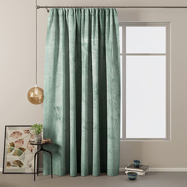 Vorhang mit Kräuselband Velvet - Polyester - Mint - 140 x 270 cm