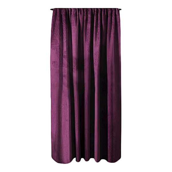 Vorhang mit Kräuselband Velvet - Polyester - Beere - 140 x 245 cm