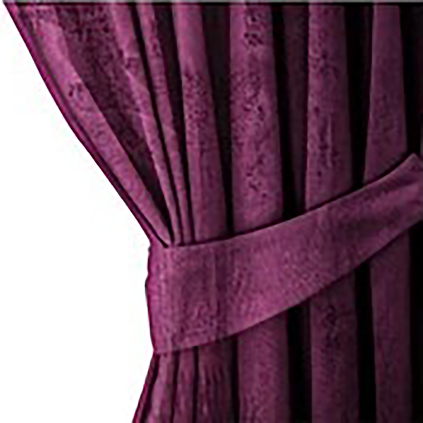 Vorhang mit Kräuselband Velvet - Polyester - Beere - 140 x 245 cm