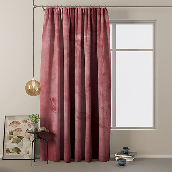 Vorhang mit Kräuselband Velvet - Polyester - Rosa - 140 x 270 cm