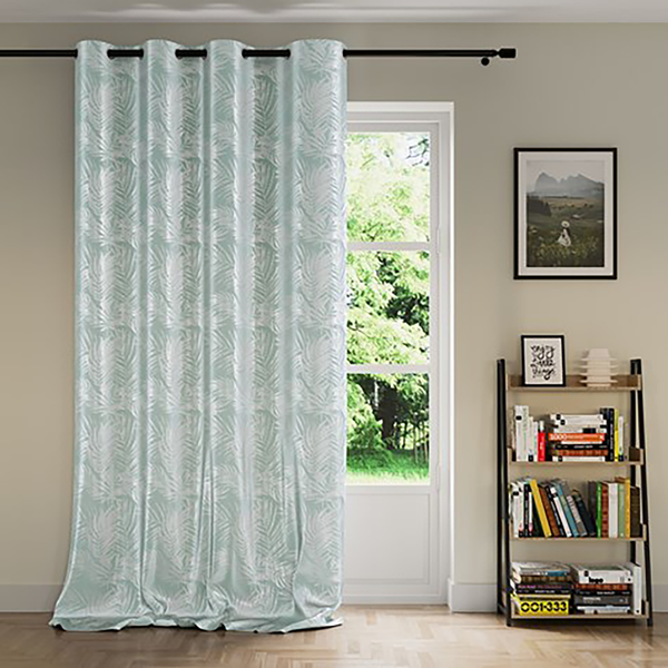 Ösenvorhang Velvet Leaves - Polyester - Mint