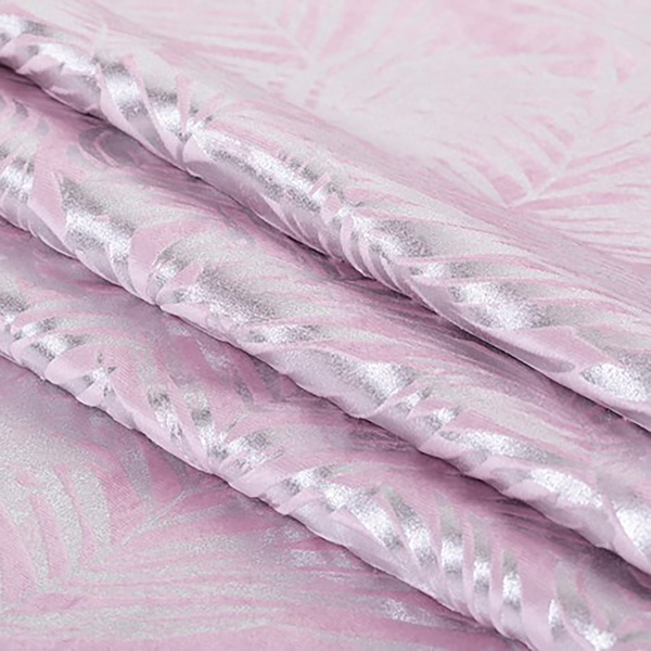 Ösenvorhang Velvet Leaves - Polyester - Pink