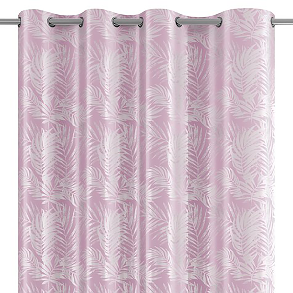 Ösenvorhang Velvet Leaves - Polyester - Pink