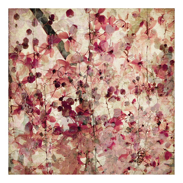 Leinwandbild Vintage Pattern - Polyester PVC / Fichtenholz - Pink / Beige