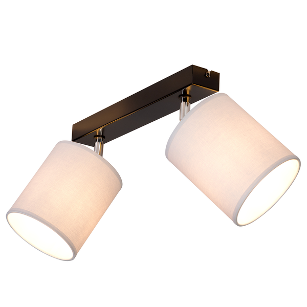 Deckenleuchte Aprillia V - Baumwollstoff / Stahl - Flammenanzahl: 2