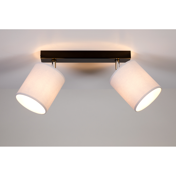 Deckenleuchte Aprillia V - Baumwollstoff / Stahl - Flammenanzahl: 2