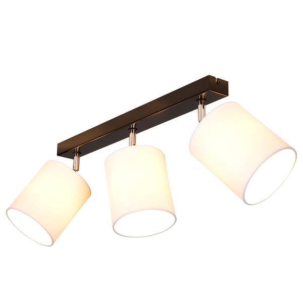 Deckenleuchte Aprillia II - Baumwollstoff / Stahl - Flammenanzahl: 3