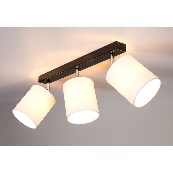 Deckenleuchte Aprillia II - Baumwollstoff / Stahl - Flammenanzahl: 3