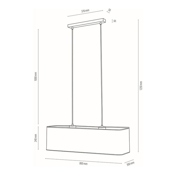 Pendelleuchte Boho VI - Leinen / Eiche massiv - 2-flammig
