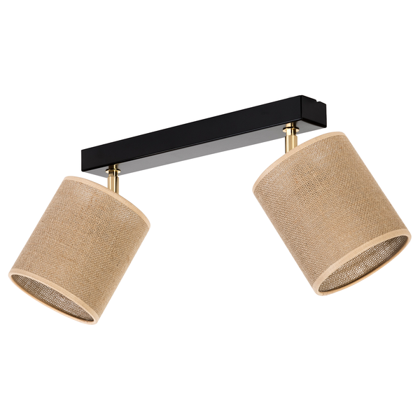 Deckenleuchte Jute V - Leinen / Stahl - Flammenanzahl: 2