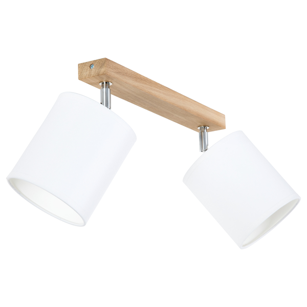 Deckenleuchte Aprillia I - Baumwollstoff / Eiche massiv - Flammenanzahl: 2