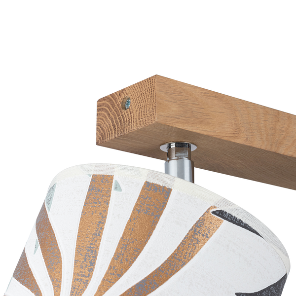 Deckenleuchte Hoja I - Papier / Eiche massiv - 2-flammig - Flammenanzahl: 2