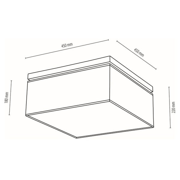 Deckenleuchte Vertiga V - Baumwollstoff / Eiche massiv - 4-flammig