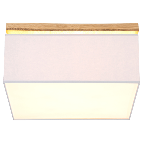 Deckenleuchte Vertiga V - Baumwollstoff / Eiche massiv - 4-flammig