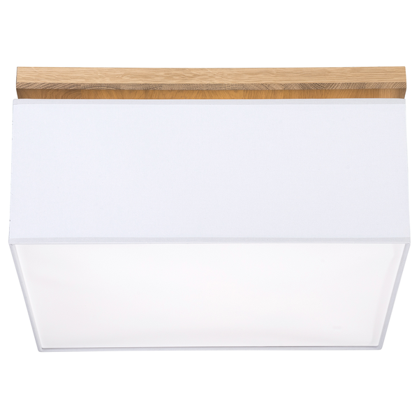 Deckenleuchte Vertiga V - Baumwollstoff / Eiche massiv - 4-flammig