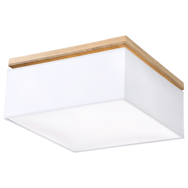 Deckenleuchte Vertiga V - Baumwollstoff / Eiche massiv - 4-flammig