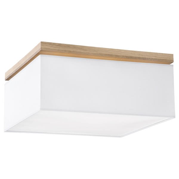 Deckenleuchte Vertiga V - Baumwollstoff / Eiche massiv - 4-flammig