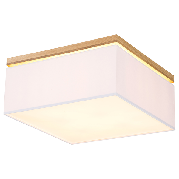 Deckenleuchte Vertiga IV - Baumwollstoff / Eiche massiv - 4-flammig