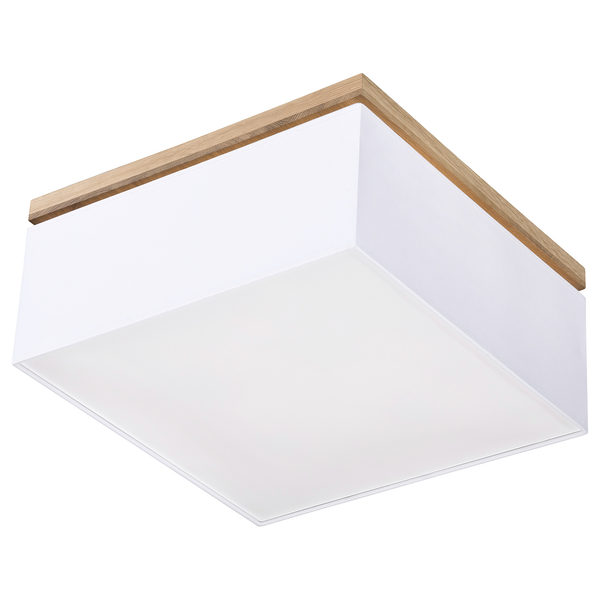 Deckenleuchte Vertiga IV - Baumwollstoff / Eiche massiv - 4-flammig