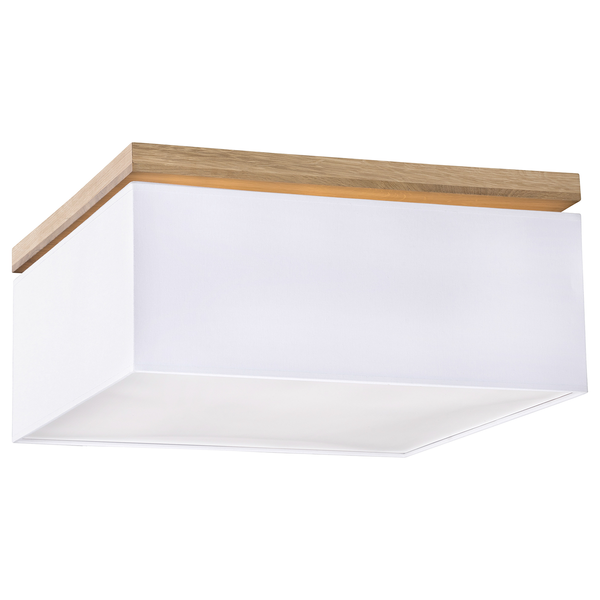 Deckenleuchte Vertiga IV - Baumwollstoff / Eiche massiv - 4-flammig