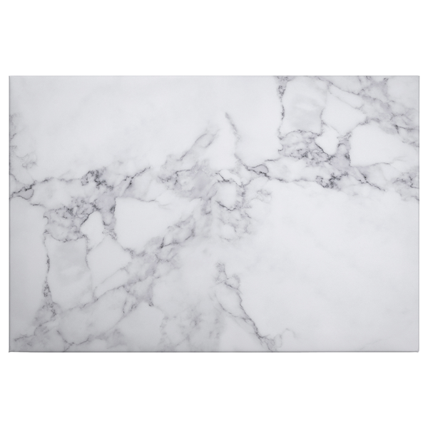 Leinwandbild White Marble - Polyester PVC / Fichtenholz - Weiß / Grau