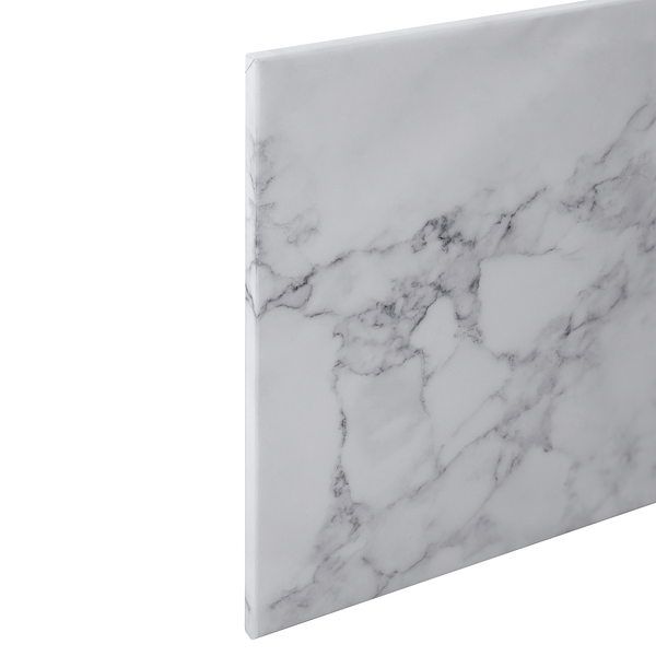 Leinwandbild White Marble - Polyester PVC / Fichtenholz - Weiß / Grau