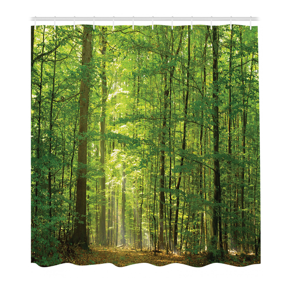 Duschvorhang Laubwald - Polyester - Grün - 175 x 200 cm