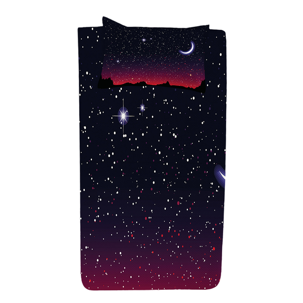 Tagesdecken-Set Red Sky - Polyester - Indigo / Magenta - 170 x 220 cm