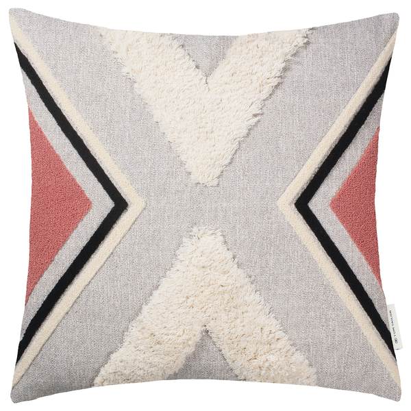 Kissenbezug Ethno Multi Zag - Polyester / Leinen - Beige