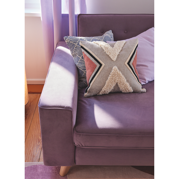 Kissenbezug Ethno Multi Zag - Polyester / Leinen - Beige