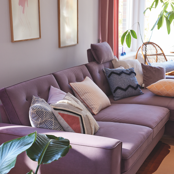 Kissenbezug Ethno Multi Zag - Polyester / Leinen - Beige