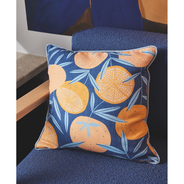 Kissenbezug Oranges - Polyester / Baumwolle - Navy