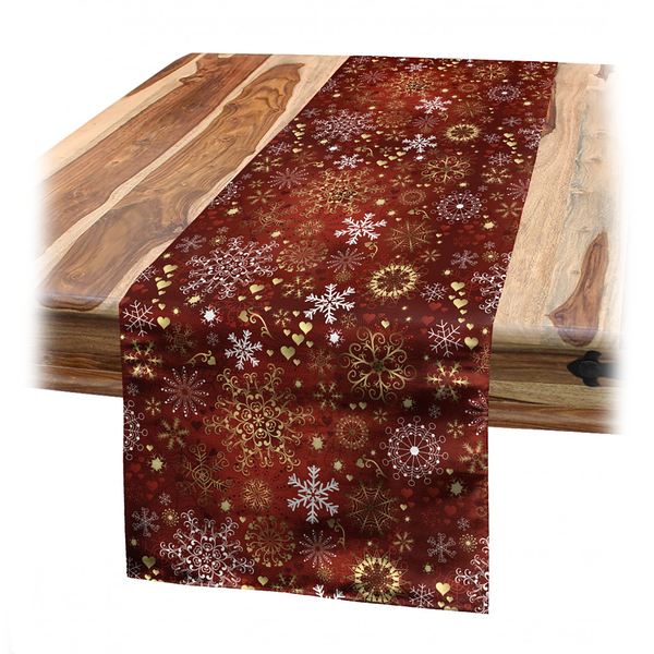 Tischläufer Weihnachtsweinlese - Polyester - Zinnoberrot - 40 x 180 cm