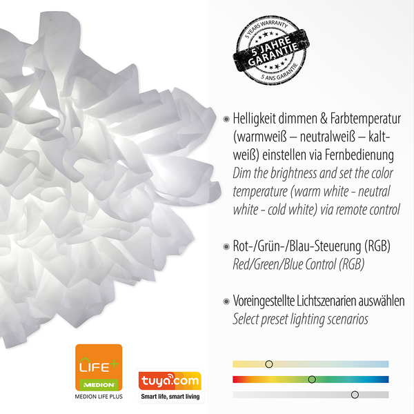 LED-Deckenleuchte Naomi - Stoff / Eisen - 1-flammig