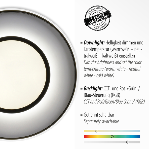 LED-Deckenleuchte Arenda  III - Polyester PVC / Eisen - 1-flammig