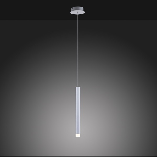 LED-Pendelleuchte Bruno III - Acrylglas / Aluminium; Eisen - 1-flammig - Silber