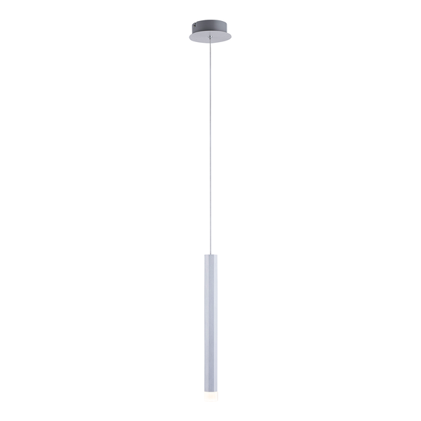 LED-Pendelleuchte Bruno III - Acrylglas / Aluminium; Eisen - 1-flammig - Silber