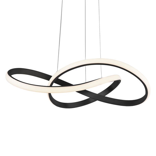 LED-Pendelleuchte Maria - Kunststoff / Eisen; Aluminium - 1-flammig - Schwarz