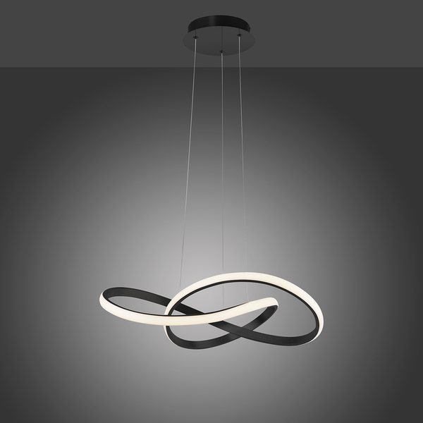 LED-Pendelleuchte Maria - Kunststoff / Eisen; Aluminium - 1-flammig - Schwarz