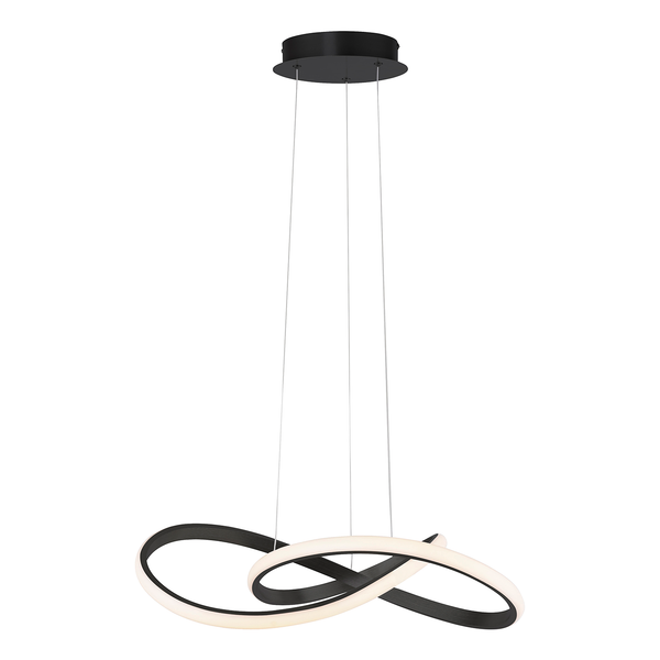 LED-Pendelleuchte Maria - Kunststoff / Eisen; Aluminium - 1-flammig - Schwarz